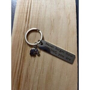 Elephant Keychain Never Forget How Strong You Are Strength Jewelry Uplifting Gif